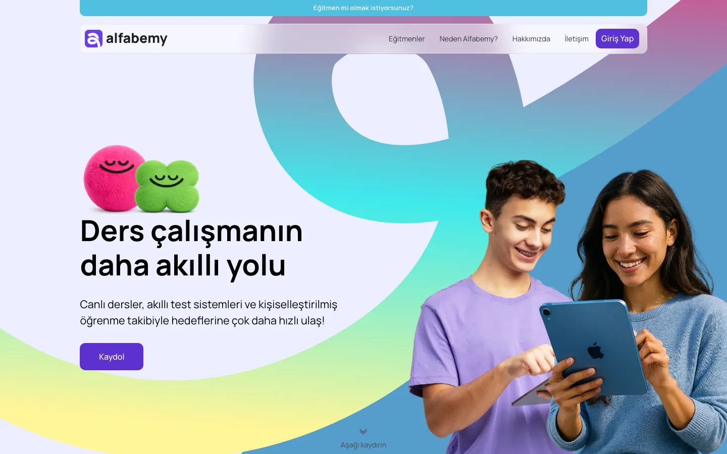 Alfabemy ana sayfasının ekran görüntüsü